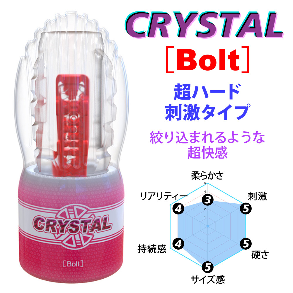 Crystal Bolt硬密內壁透明水晶飛機杯(紅色)自慰杯
